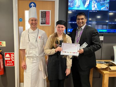 Student receiving award at Edmunds, West Suffolk College