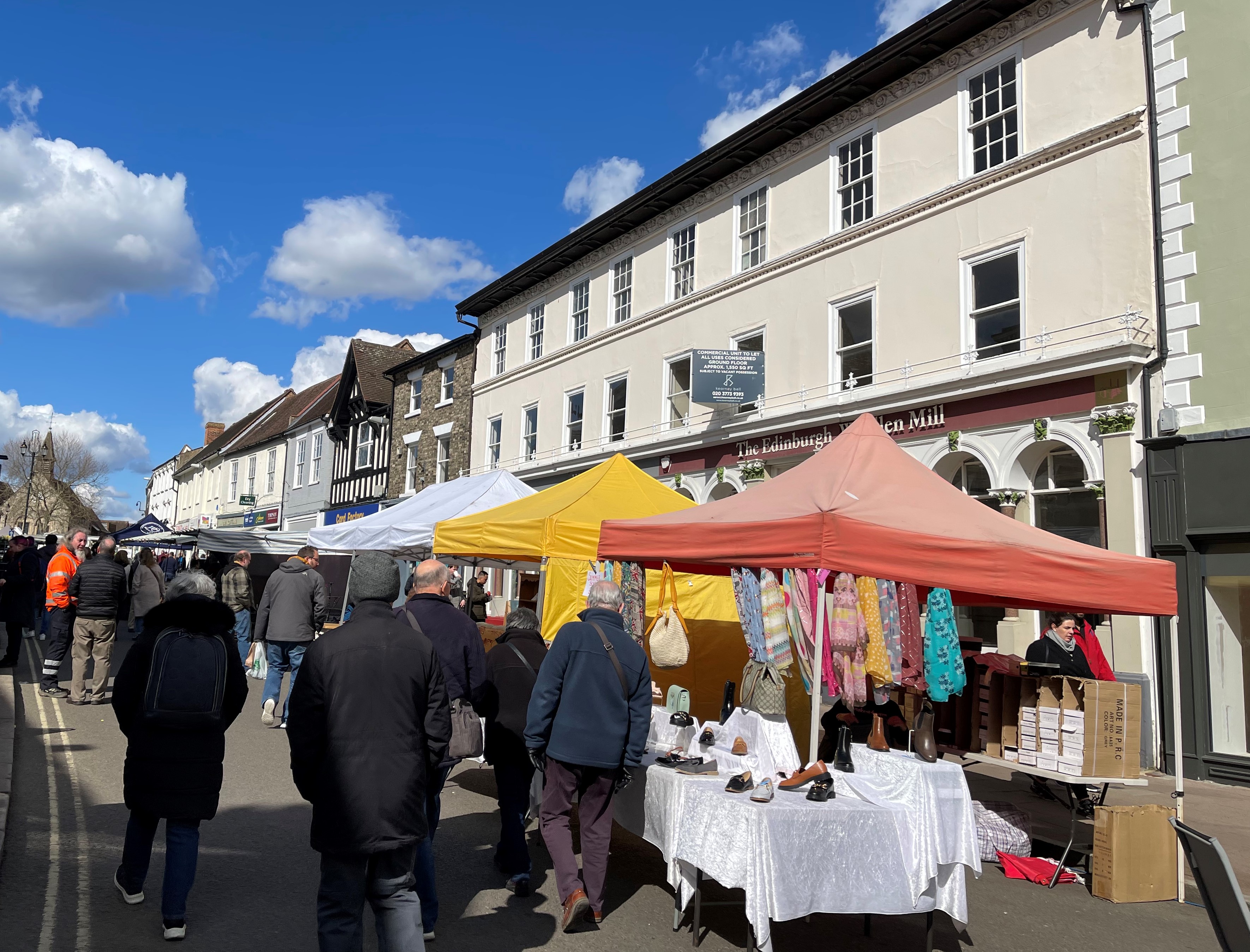 Market stalls in Bury St Edmunds